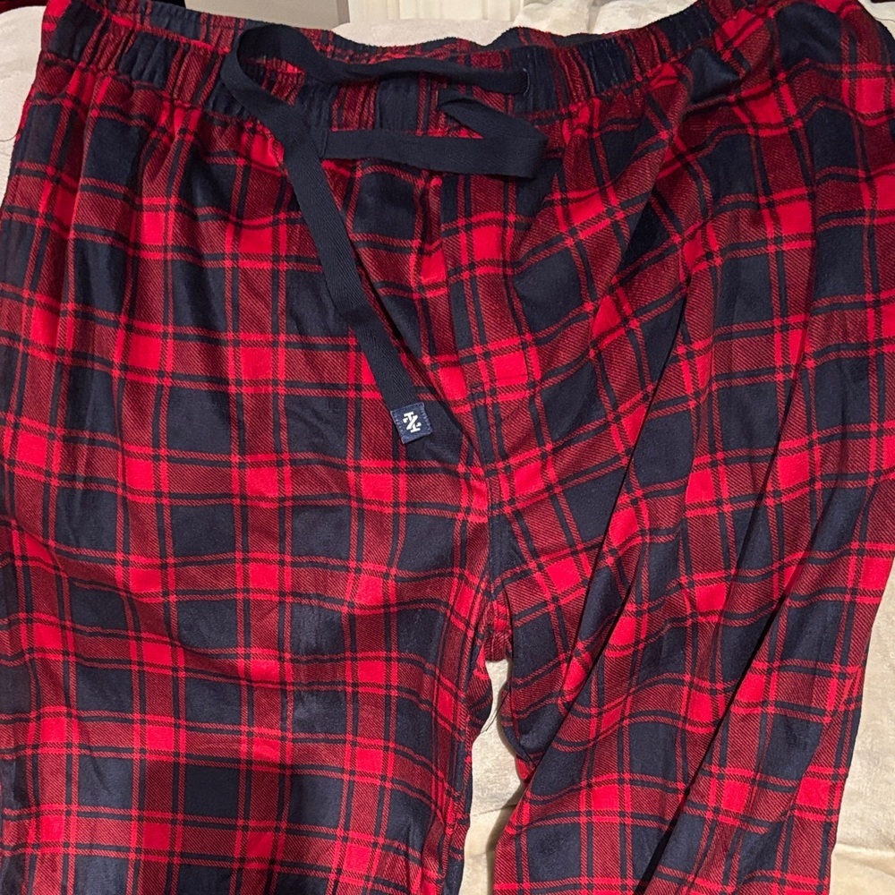 Izod Red and Black Plaid Sleepwear Pants